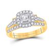 Image 1 : Princess Diamond Bridal Wedding Ring Band Set 1/2 Cttw 14kt Yellow Gold - REF-49N9F