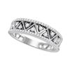 Image 1 : Womens Round Diamond Geometric Band Ring 1/3 Cttw 10kt White Gold - REF-26M5H