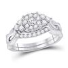 Image 1 : Round Diamond Bridal Wedding Ring Band Set 1/2 Cttw 10kt White Gold - REF-46K5Y