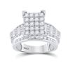 Image 1 : Round Diamond Cluster Bridal Wedding Engagement Ring 1-1/2 Cttw 10kt White Gold - REF-85H5R