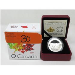 2014  .9999 Silver Canadian "O Canada" $10 Coin