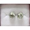 Image 1 : New Green Oval Amethyst & Diamond Earrings