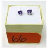 Image 2 : Purple Amethyst Sterling Silver Stud Earrings