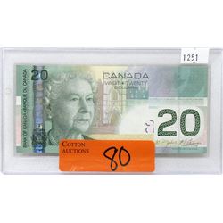 Canadian 2004 Uncirculated $20 Bank Note