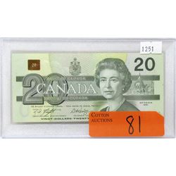 Canadian 1991 Uncirculated $20 Bank Note