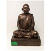 Image 1 : Metal Buddhist Monk Statue - 10" x 10" x 15" tall
