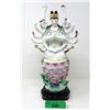 Image 1 : 18 Armed Porcelain Goddess Statue on Stand