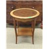 Image 1 : Round Wood Accent Table with Lower Shelf