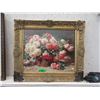 Image 1 : Framed Still Life of Flowers - 31" x 27" framed