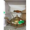 Image 1 : Vintage Brass Toddy Kettle with Amber Glass Handle