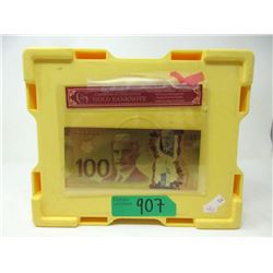 Bullion Box & 24KT Gold Plated $100 Novelty Bill