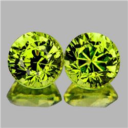 Natural AAA Green Yellow Mali Garnet Pair{Flawless-VVS}