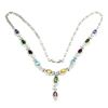 Image 3 : Natural  Rhodolite Garnet Amethyst Citrine Necklace