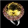 Image 1 : Natural Citrine & Rhodolite Garnet Handmade Ring