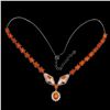 Image 2 : Natural Orange Fire Opal Cobra Necklace