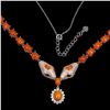 Image 3 : Natural Orange Fire Opal Cobra Necklace