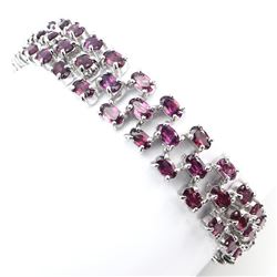 Natural Raspberry Rhodolite 104 Carats Garnet Bracelet