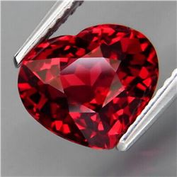 Natural Cherry Red Rhodolite Garnet Heart 3.83 Ct