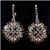 Image 1 : Natural Fancy Tourmaline Ruby Garnet Earrings