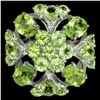 Image 1 : NATURAL APPLE GREEN PERIDOT FLOWER RING