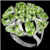 Image 3 : NATURAL APPLE GREEN PERIDOT FLOWER RING