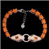 Image 1 : Natural Ethopian Oval Orange Fire Opal Cobra  bracelet