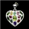 Image 1 : Natural  7x5mm Peridot Emerald Garnet Heart Pendant