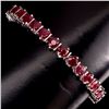 Image 1 : Genuine Round Cut 5mm Top Blood Red Ruby Bracelet