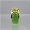 Image 4 : Carved Jade Ring Mounted in 14 kt Gold Overlay