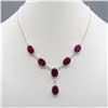 Image 1 : Sterling Silver Natural 55 Ct Ruby Necklace