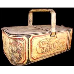 Tole Painted Tin Candy Sellers Basket