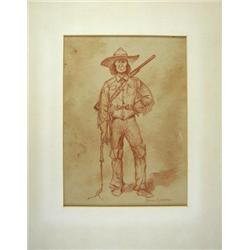 Frederic Remington, Pencil Drawing