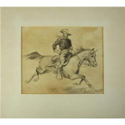 Frederic Remington, Pencil Drawing