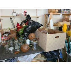 Jars and Christmas Ornaments A