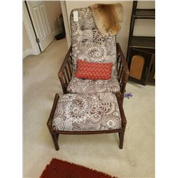 Rattan Chair and Footstool C