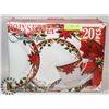 Image 1 : 20 PCE SET “ANCAM” POINSETTIA FINE PORCELAIN.