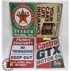 Image 1 : LOT OF 4 VARIOUS NEW TIN SIGNS