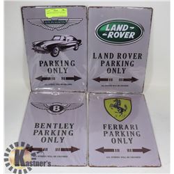LOT OF 4 VARIOUS NEW TIN SIGNS