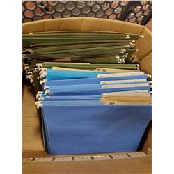 BOX WITH OVER 70 LETTER SIZE HANGING FOLDERS