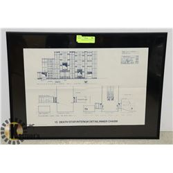 1977 STAR WARS DEATH STAR BLUE PRINTS