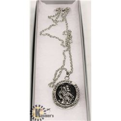 SAINT CHRISTOPHER PENDANT WITH 23 INCH
