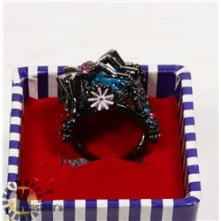 GREEDY SPAYDER ATTACHED OPAL BLUE SAPPHIRE RING