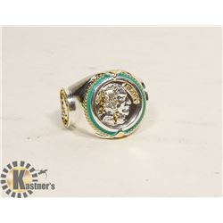 ANCIENT STYLE TWO TUNES MANS FACE RING SZ 10