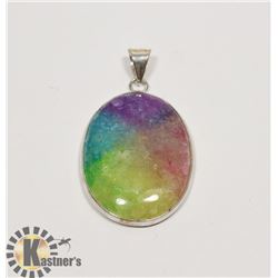 #105-RAINBOW SOLA QUARTZ PENDANT