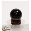 Image 1 : #101-BLACK OBSIDIAN SPHERE BALL 30.0mm + STAND
