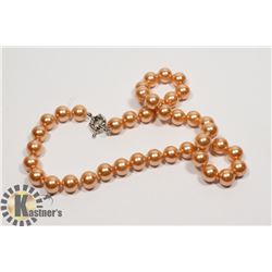 #138-SEA SHELL PEARL NECKLACE  10mm/ 17"
