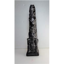 22)  WOLF ORIGINAL 11.5" TALL CARVED TOTEM