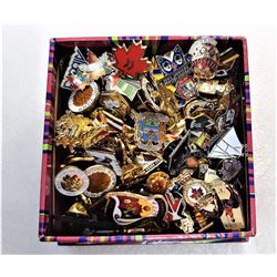 18)  LOT OF 150 LAPEL PINS INCLUDING FLAGS,