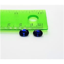 15)  LOT OF 2 MATCHED OVAL COBALT BLUE