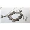 Image 1 : 9)  SILVER TONE AND CLEAR CZ AND SWAROVSKI